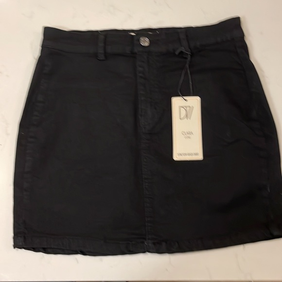 Black Denim Mini Skirt. Super stretchy and comfortable. BNWT. - Picture 2 of 4